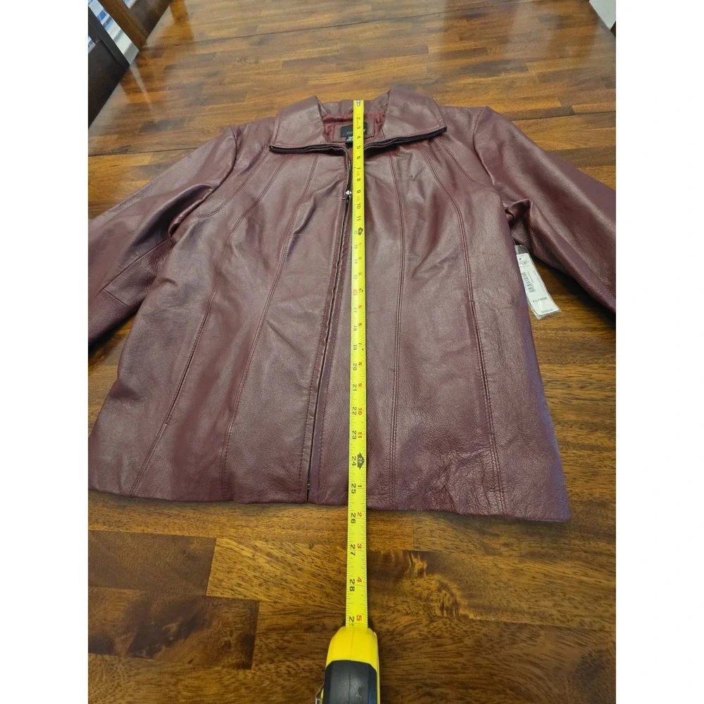 East 5th‎ Women's Red Burgundy Leather  Jacket XL New With Tag Genx Genz Y2k